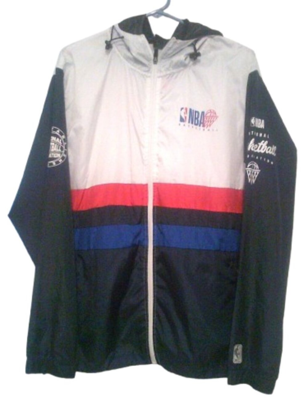 NBA Authentic Starter Windbreaker Jacket Hoodie Size Large (46"chest)